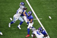Giants offensive tackle James Hudson has 4 penalties in 6 snaps on opening drive against Cowboys