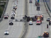 Vehicle falls from trailer, crashes into median in Dauphin County: PennDOT