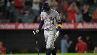 Mike Trout homers twice, and Angels push Astros to brink of playoff elimination with 4