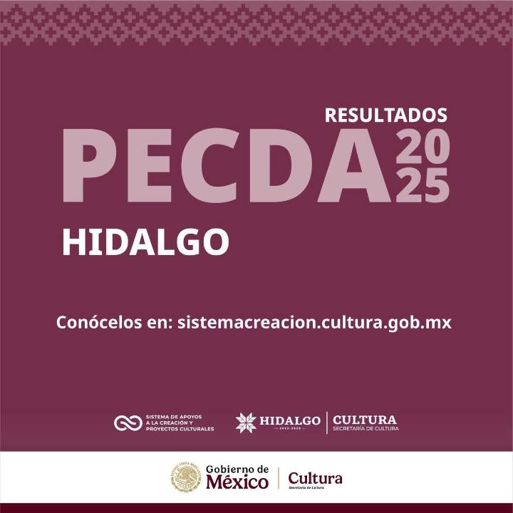 Anuncian ganadores del PECDA Hidalgo 2025