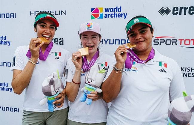¡Histórico! México conquista el Oro por primera vez en un Mundial de Tiro con Arco