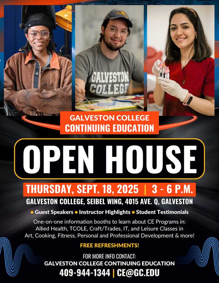 Galveston College Continuing Education to host Open House on Sept. 18