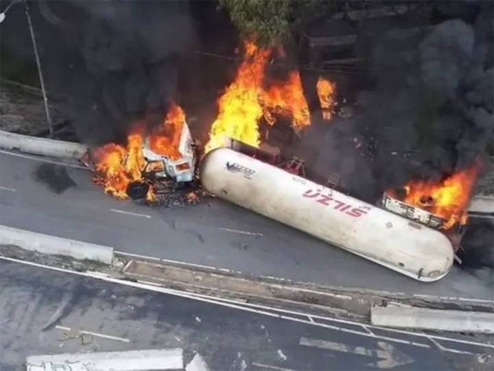 Muere chofer de la pipa que explotó en el Puente de la Concordia, Iztapalapa, CDMX