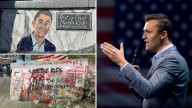Young supporters restore defaced Charlie Kirk mural with Bible verses