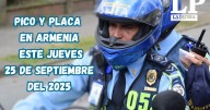 Pico y placa en Armenia (Quindío) este jueves, 25 de septiembre del 2025