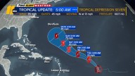 Tropical depression seven forms in central Atlantic, forecast to become Tropical Storm Gabrielle