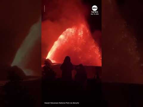 Spectators awed by 500-foot-tall lava fountain
