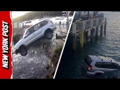 Drunk Driver NOSEDIVES Into Ferry Terminal Waters