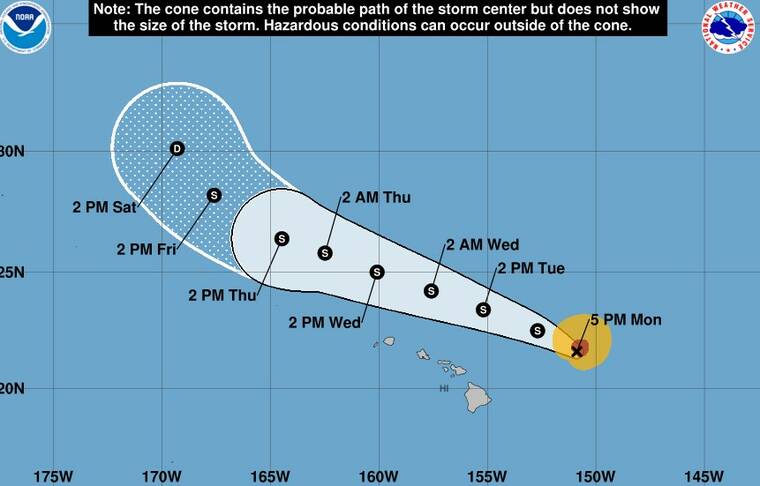 Kiko to pass north of islands today and Wednesday