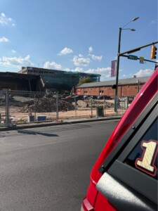Firefighters called to a partial building collapse