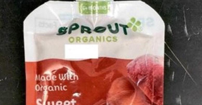 Sprout Organics recalling sweet potato apple and spinach pouches