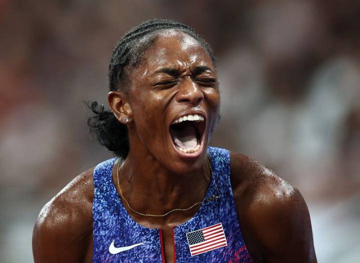 Athletics-Jefferson-Wooden wins third Tokyo sprint title as US take 4x100m relay
