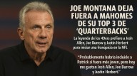 Joe Montana deja fuera a Mahomes de su top 3 de ‘quarterbacks’