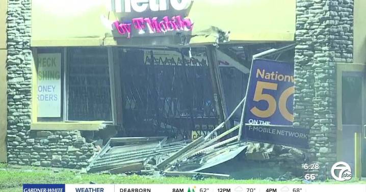 U-Haul rammed into side of building on Detroit's west side