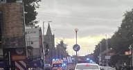 Two people rushed to hospital following crash on busy road