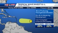 NHC lowers development chances for Invest 91
