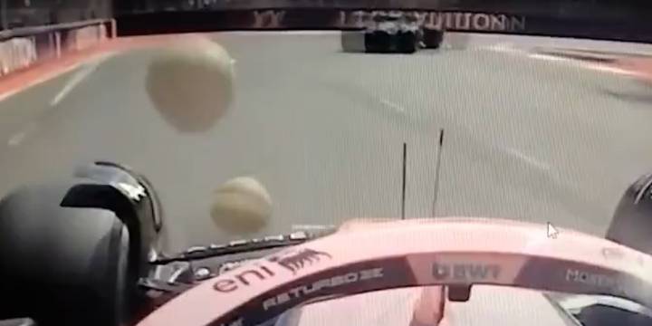 El insólito momento que vivió Franco Colapinto en la FP3 de Bakú: su auto fue golpeado por una fruta