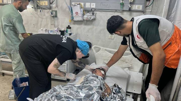 An American nurse in Gaza City films a hospital's collapse as Israeli forces surround it