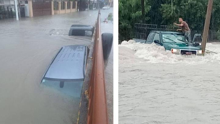 Tromba azota Piedras Negras; fenómeno deja calles inundadas, autos varados y daños en viviendas