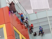 Superhero window washers descend on Alberta Children's Hospital