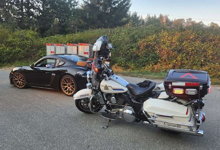 Porsche parked for a week after Qualicum Beach driver zooms into trouble at 144 km/h
