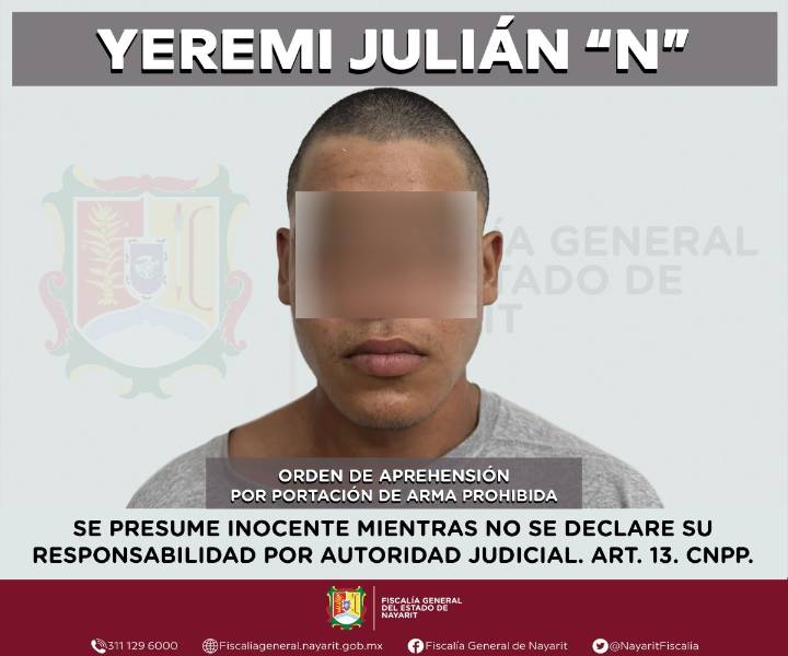 AL CALABOZO POR PORTACIÓN DE ARMA PROHIBIDA YEREMI JULIÁN