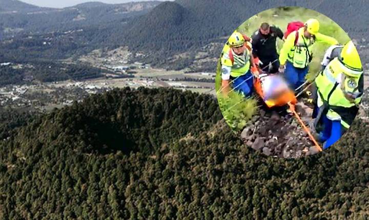 Hombre sobrevive a caída de 50 metros en cráter del volcán Xitle en la CDMX