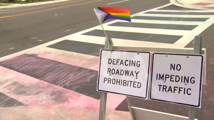 Free speech or ‘comandeering?’ Protesters at Pulse crosswalk carry on as DeSantis defends state’s actions