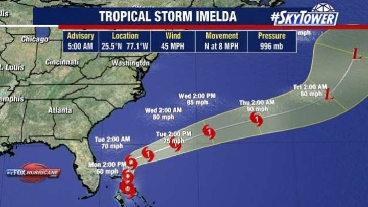 Imelda expected to become a hurricane as it moves away from Florida
