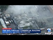 Firefighter injured after fire in SoCal rips through commercial building, people evacuated