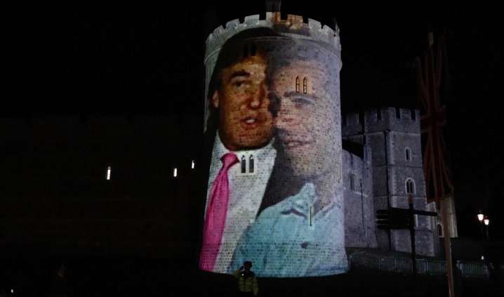 Trump and Epstein images projected onto UK’s Windsor Castle