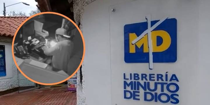 Ladrones roban $30 millones en librería Minuto de Dios de Bogotá en menos de un minuto, todo quedó en video