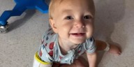 Law enforcement and fire departments show up for birthday of toddler with cancer