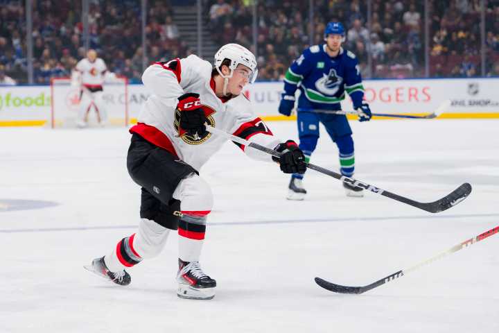 Ridly Greig and his 2025-26 Point Total Projection for the Ottawa Senators