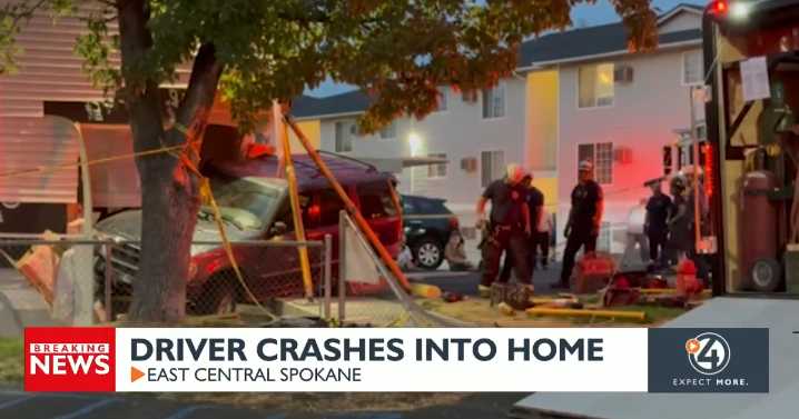 Car crashes into Spokane home, woman arrested for DUI