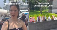 Turista española se asombra al ver bolsas de almuerzos fuera de universidad en China sin que nadie los robe