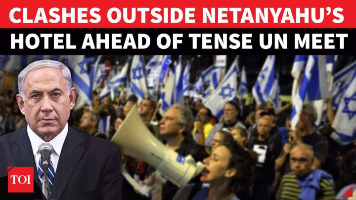 Netanyahu ‘HECKLED’ In New York; Clash Erupts Outside Israeli PM’s Hotel