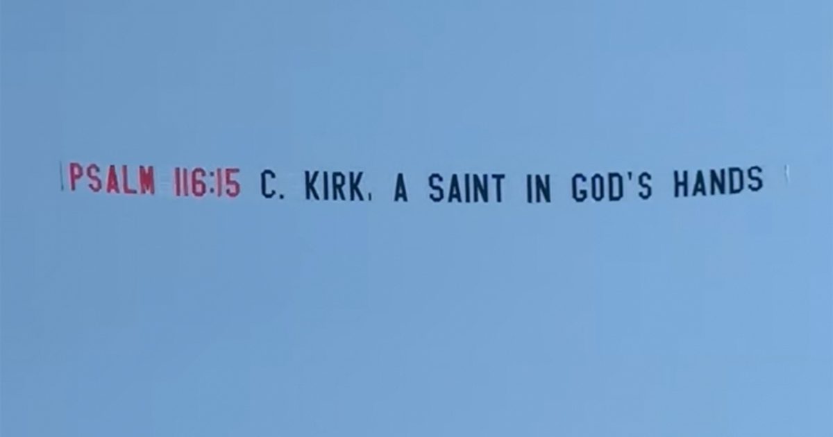 Orange Beach plane banner honoring Charlie Kirk: 'A Saint in God's Hands' flown over Gulf of America