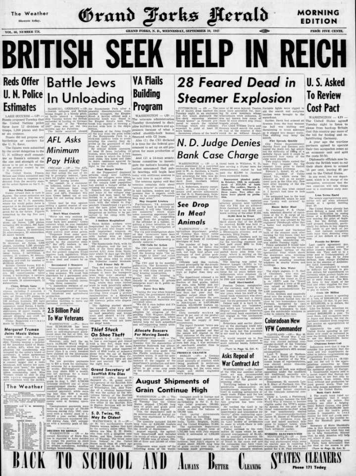 Today in History: September 10, 1947 - Park board discusses ski slide