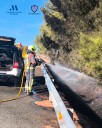 Extinguido un incendio forestal junto a la A-92 en Antequera que se originó tras arder un vehículo