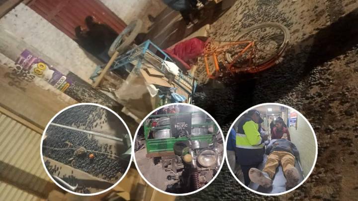 Comerciantes de arándanos claman por ayuda: Motocarga embistió triciclo y deja los deja en estado crítico