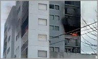 Impactantes imágenes: incendio en un edificio de departamentos