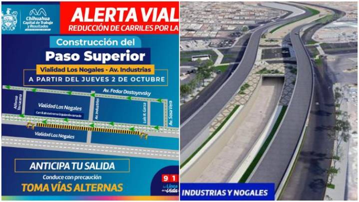 MAPA: Así reducirán carriles en Los Nogales por obras de puentes