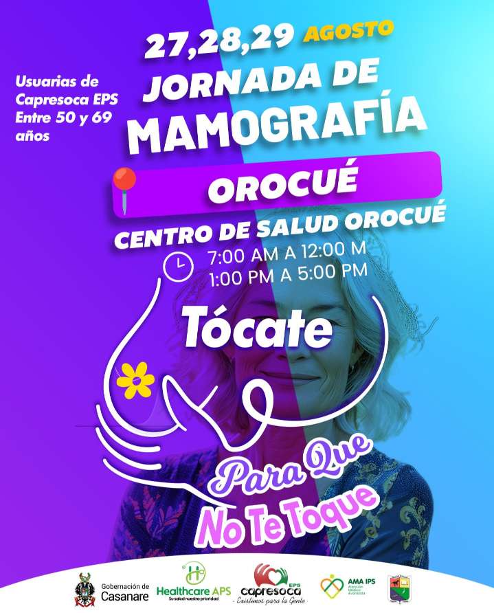‘Ruta Rosa’ que salva vidas de Capresoca Eps llega a la Tierra de La Vorágine, con jornada gratuita de toma de mamografías, del 27 al 29 de agosto