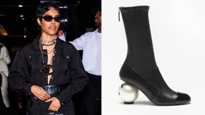 Teyana Taylor's Chanel Boots Turn Heads with Pearl Detailing