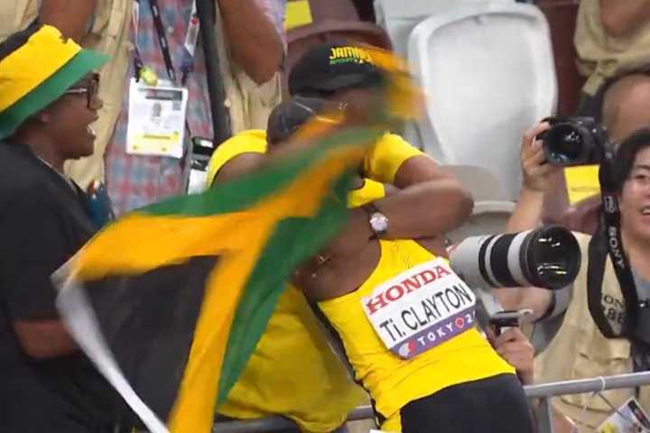 Mother Who Quit Track Gets Perfect Gift as Tina Clayton Dives Into Her Arms With Worlds Silver As Jamaican sprint star Tina Clayton secures silver in Tokyo, her mother's emotional reaction post