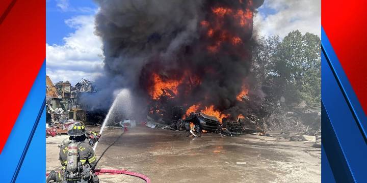 Officials: Crews responding to fire at scrap yard in Asheville