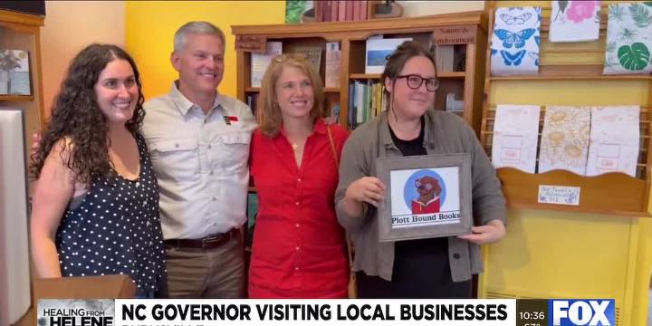 NC governor visiting local businesses 1 year after Helene