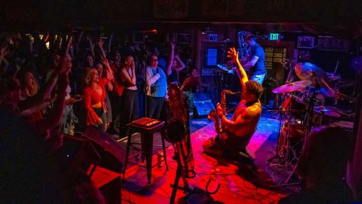 Scenes from Moon Hooch's tour stop at Pappy & Harriet's in Pioneertown