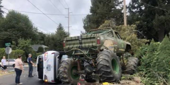 ‘Pure Insanity’ in Aloha: Monster truck smashed by intoxicated driver